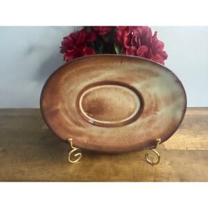 Vintage Hutton House Gravy Boat Underplate Brown Pottery London Ontario Canada